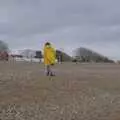 Isobel stumps off up the shingle, Framlingham, Aldeburgh and the USAAF Heritage Trust, Hoxne, Suffolk - 14th February 2024 