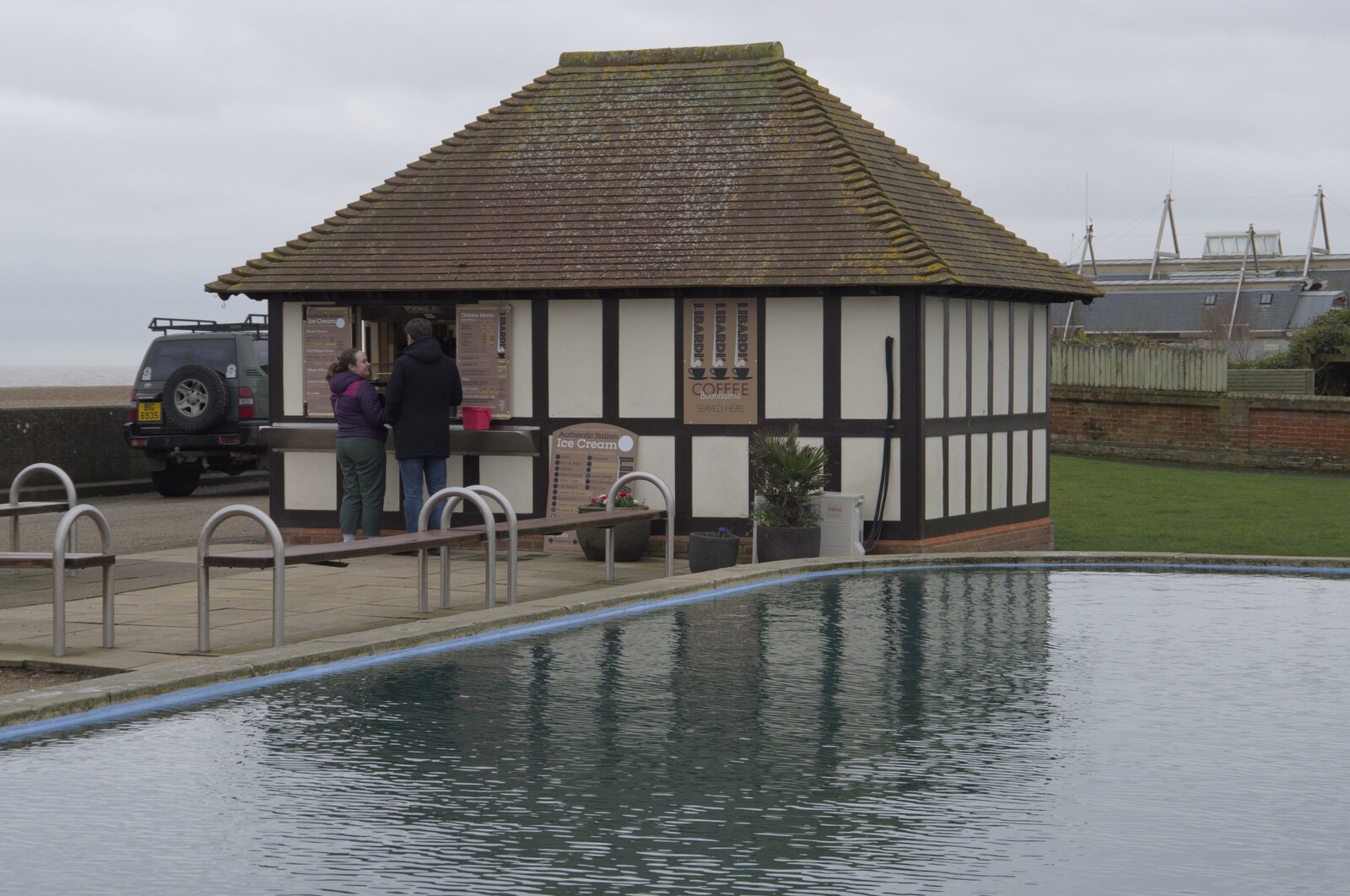 The coffee shack near the model boat pond from Framlingham, Aldeburgh and the USAAF Heritage Trust, Hoxne, Suffolk - 14th February 2024 