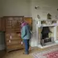 Isobel looks in a nice wooden cabinet, Riddlequest at Sutton Hoo, Woodbridge, Suffolk - 23rd February 2024