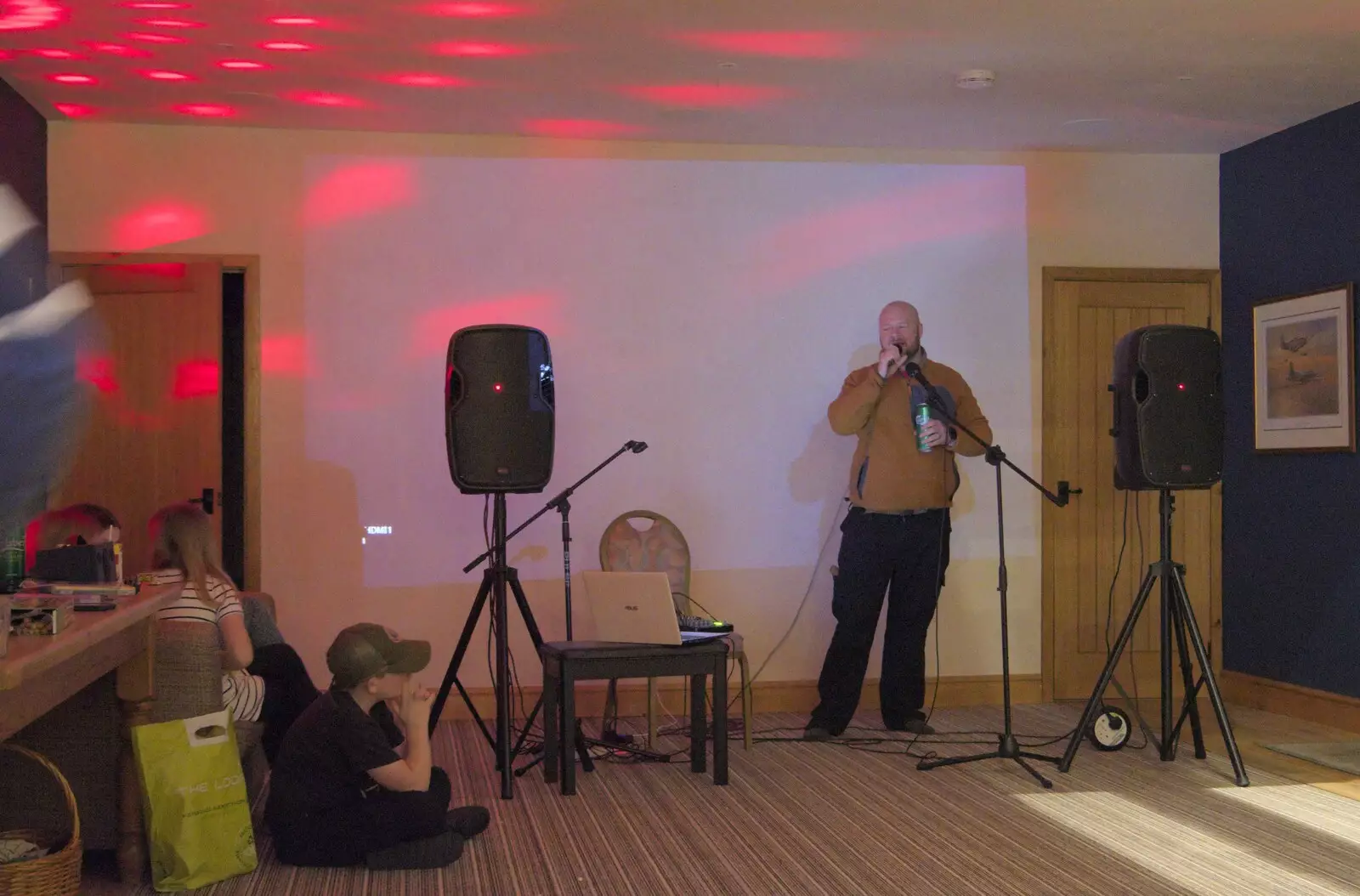 Will does a bit of karaoke, from Palgrave Player's Wrap Party and a March Miscellany, Suffolk - 6th March 2024