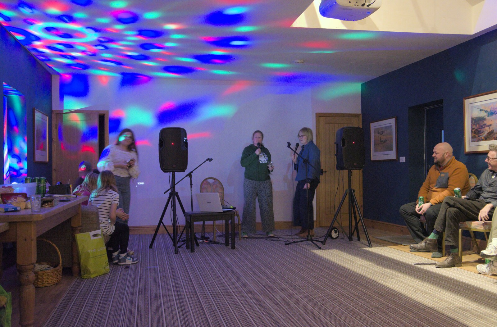 A disco light does its thing from Palgrave Player's Wrap Party and a March Miscellany, Suffolk - 6th March 2024