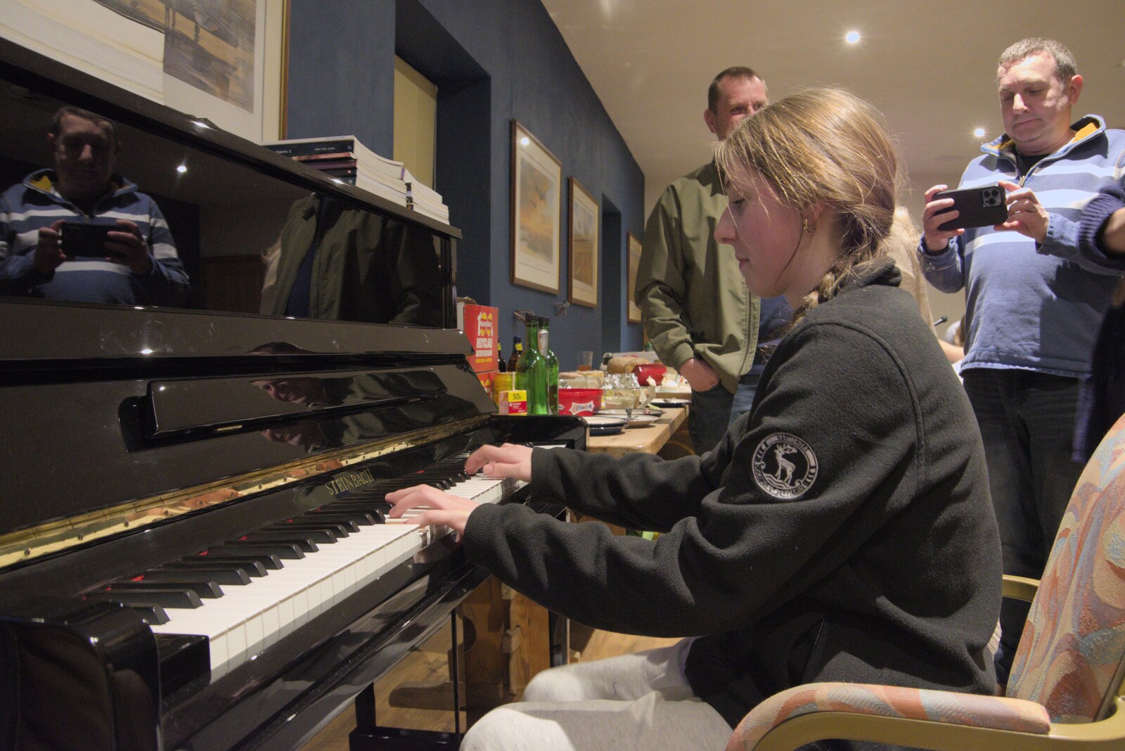 Soph does a nice bit of piano playinkg from Palgrave Player's Wrap Party and a March Miscellany, Suffolk - 6th March 2024