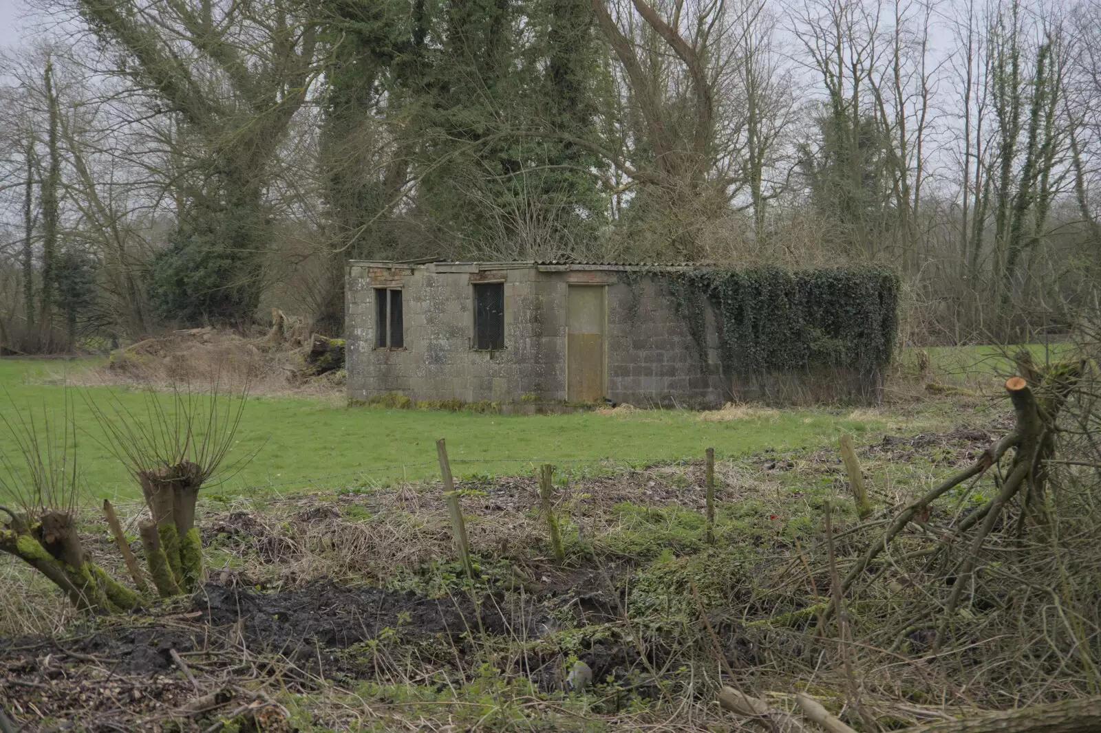 A derelict building near Eye Town Moors, from Palgrave Player's Wrap Party and a March Miscellany, Suffolk - 6th March 2024