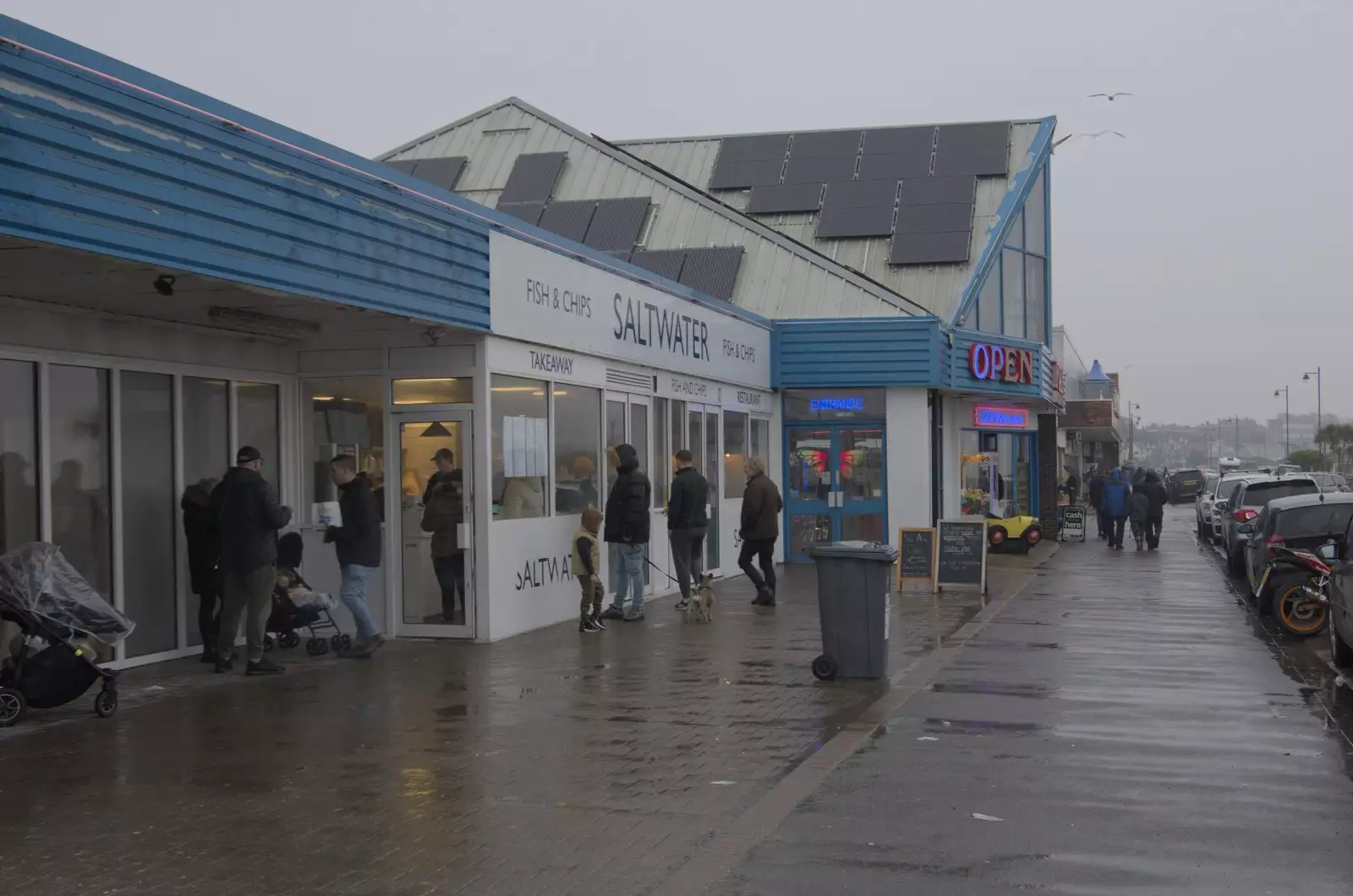 Saltwater Fish and Chips is doing well, from Felixstowe in the Rain, Suffolk - 10th March 2024