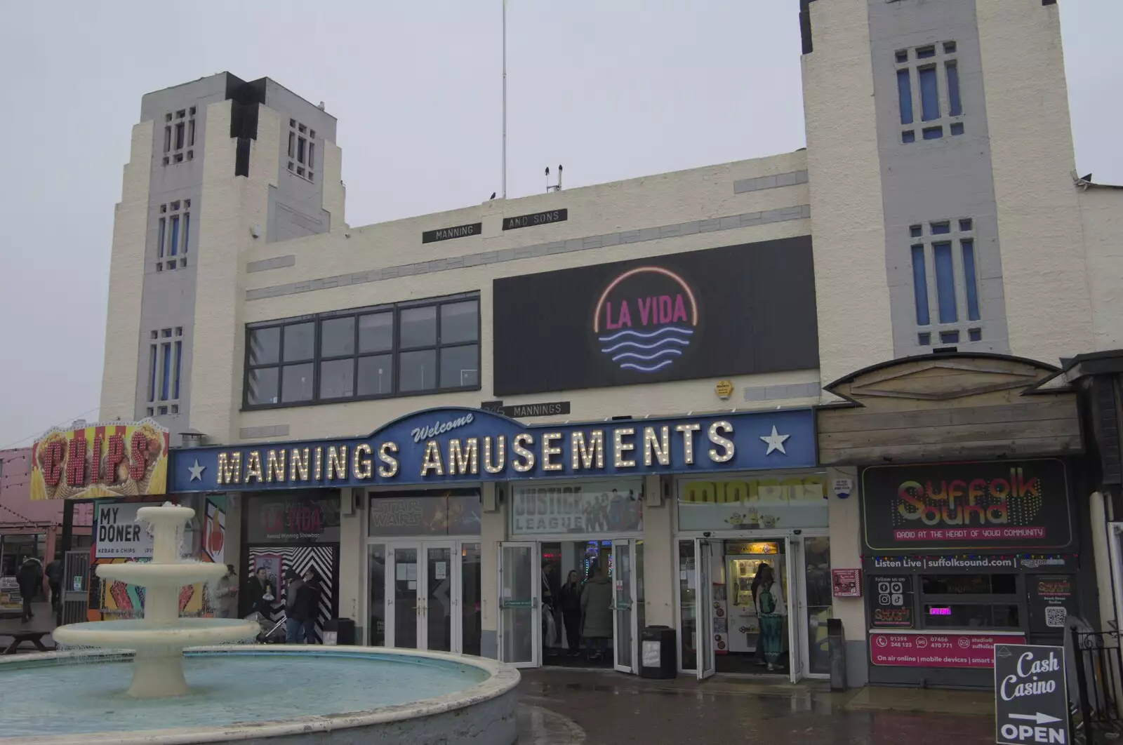 Manning's - built in the 1940s in a 30s style, from Felixstowe in the Rain, Suffolk - 10th March 2024