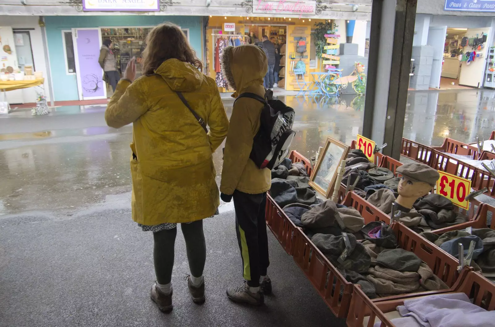 Isobel and Harry are a bit wet, from Felixstowe in the Rain, Suffolk - 10th March 2024