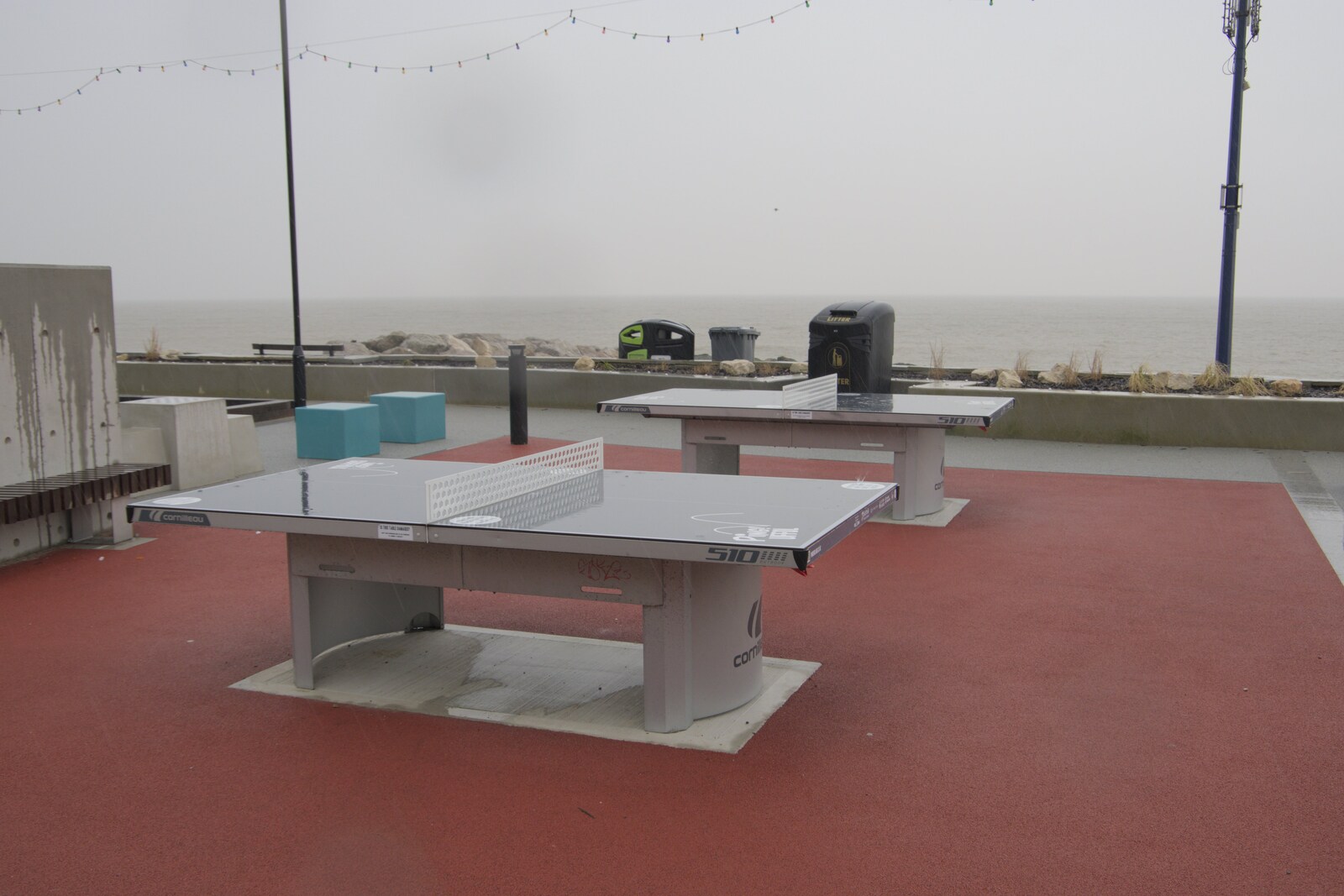 The outdoor table-tennis isn't doing much from Felixstowe in the Rain, Suffolk - 10th March 2024