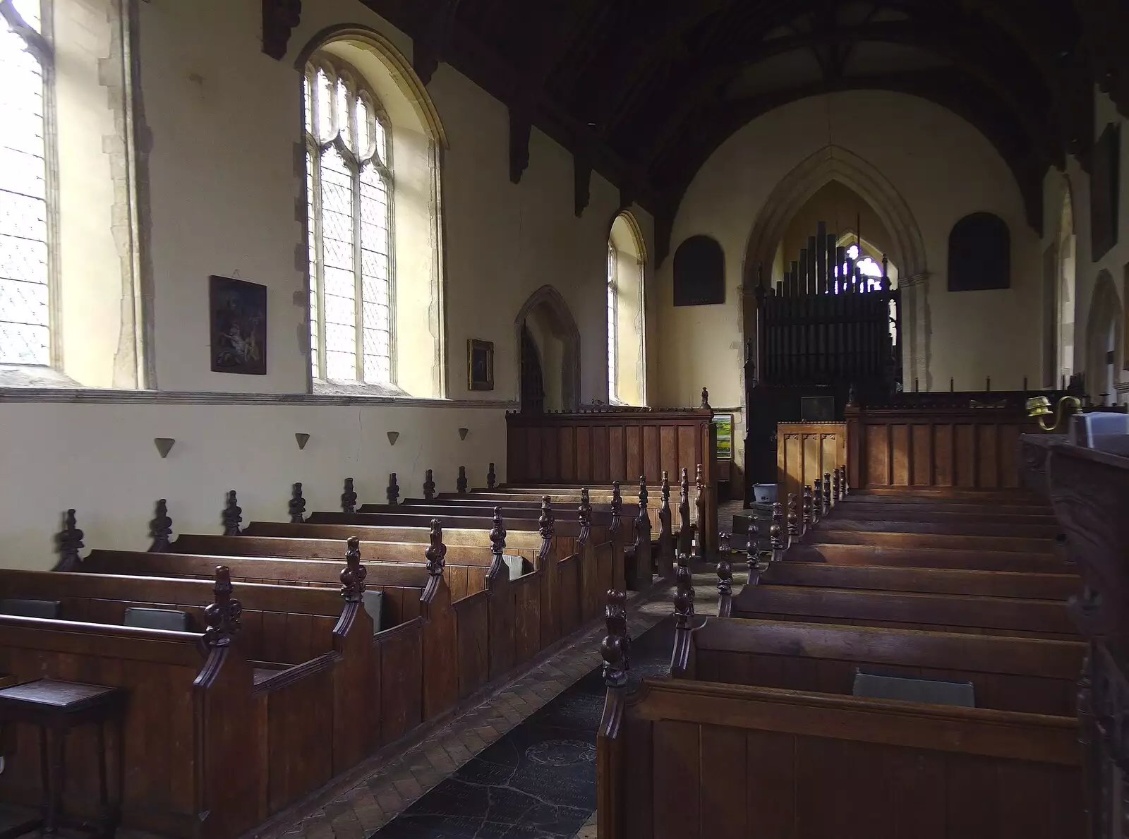 A look back down the nave of St. Mary of Pity, from Celebration at Snape Maltings, and an Irish Quiz, Brome, Suffolk - 13th March 2024