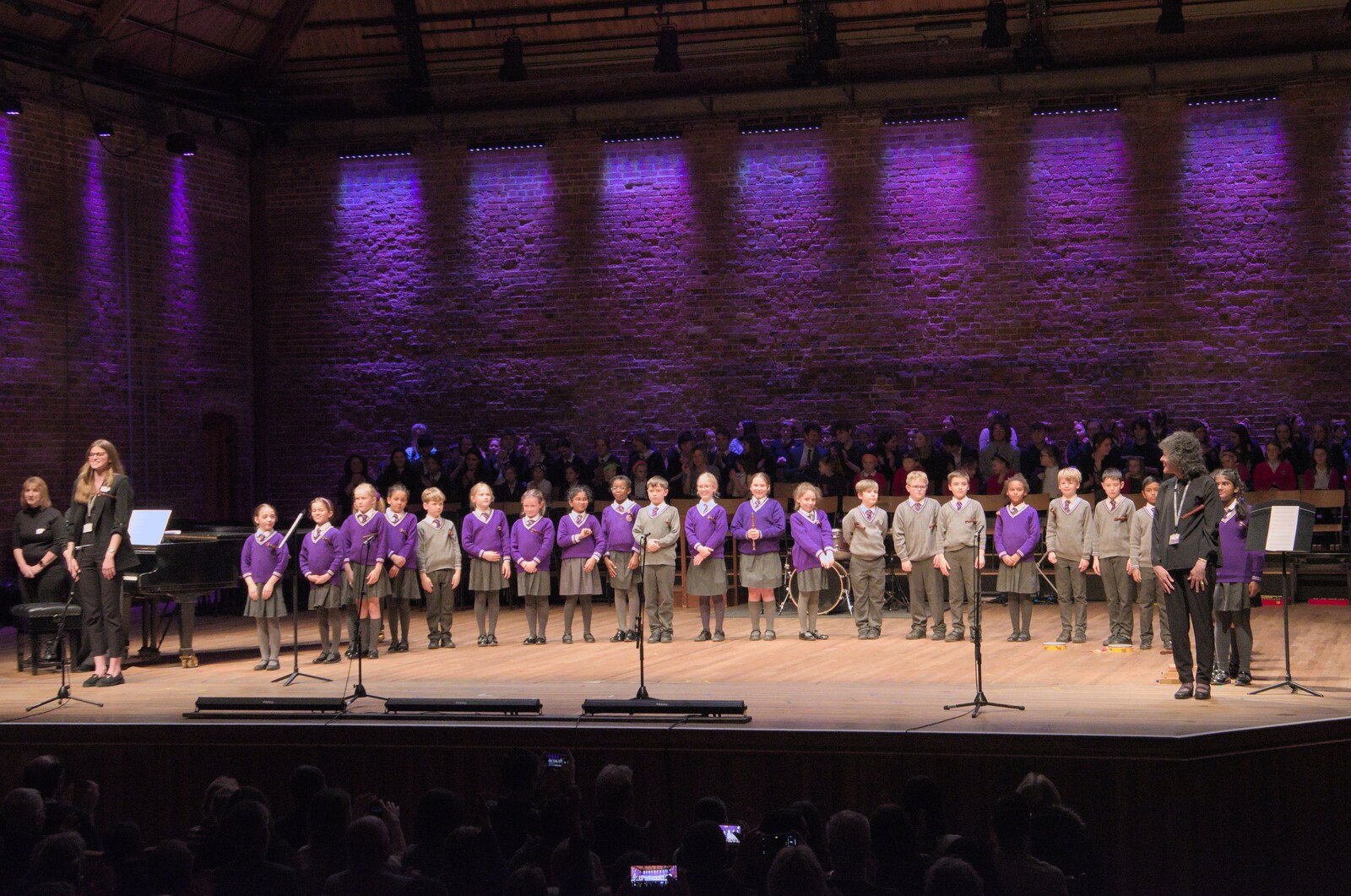 A primary school finishes its singing from Celebration at Snape Maltings, and an Irish Quiz, Brome, Suffolk - 13th March 2024