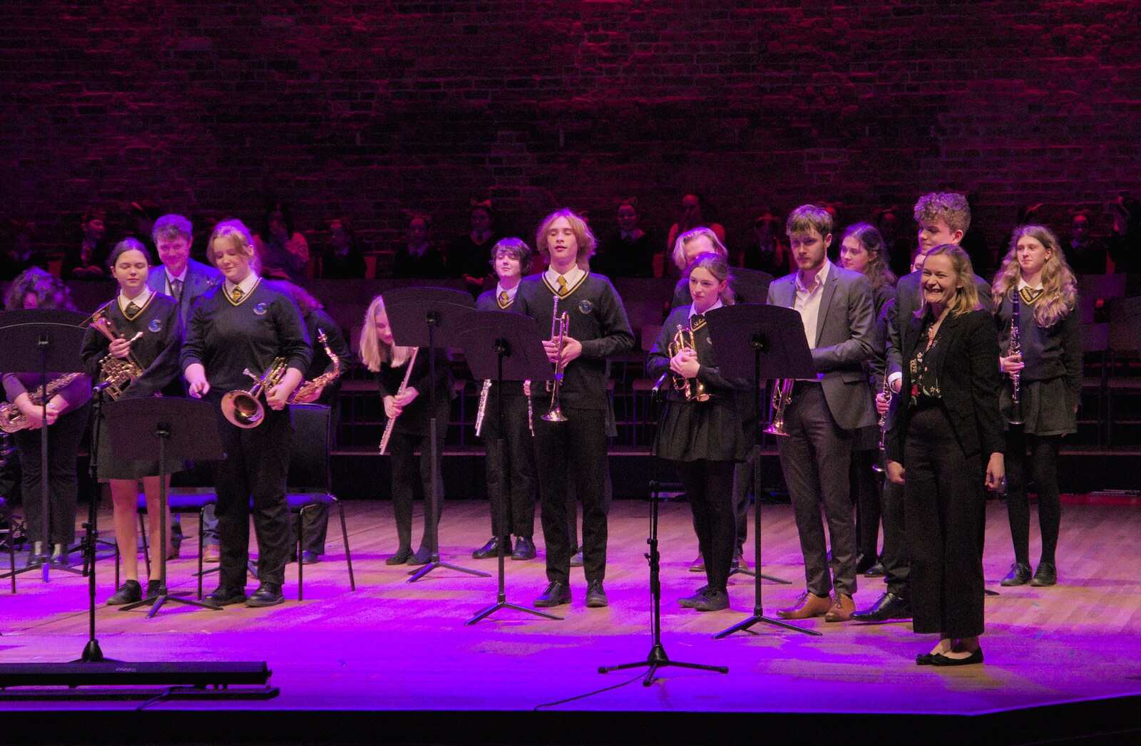 Fred in the flute section on the back row from Celebration at Snape Maltings, and an Irish Quiz, Brome, Suffolk - 13th March 2024