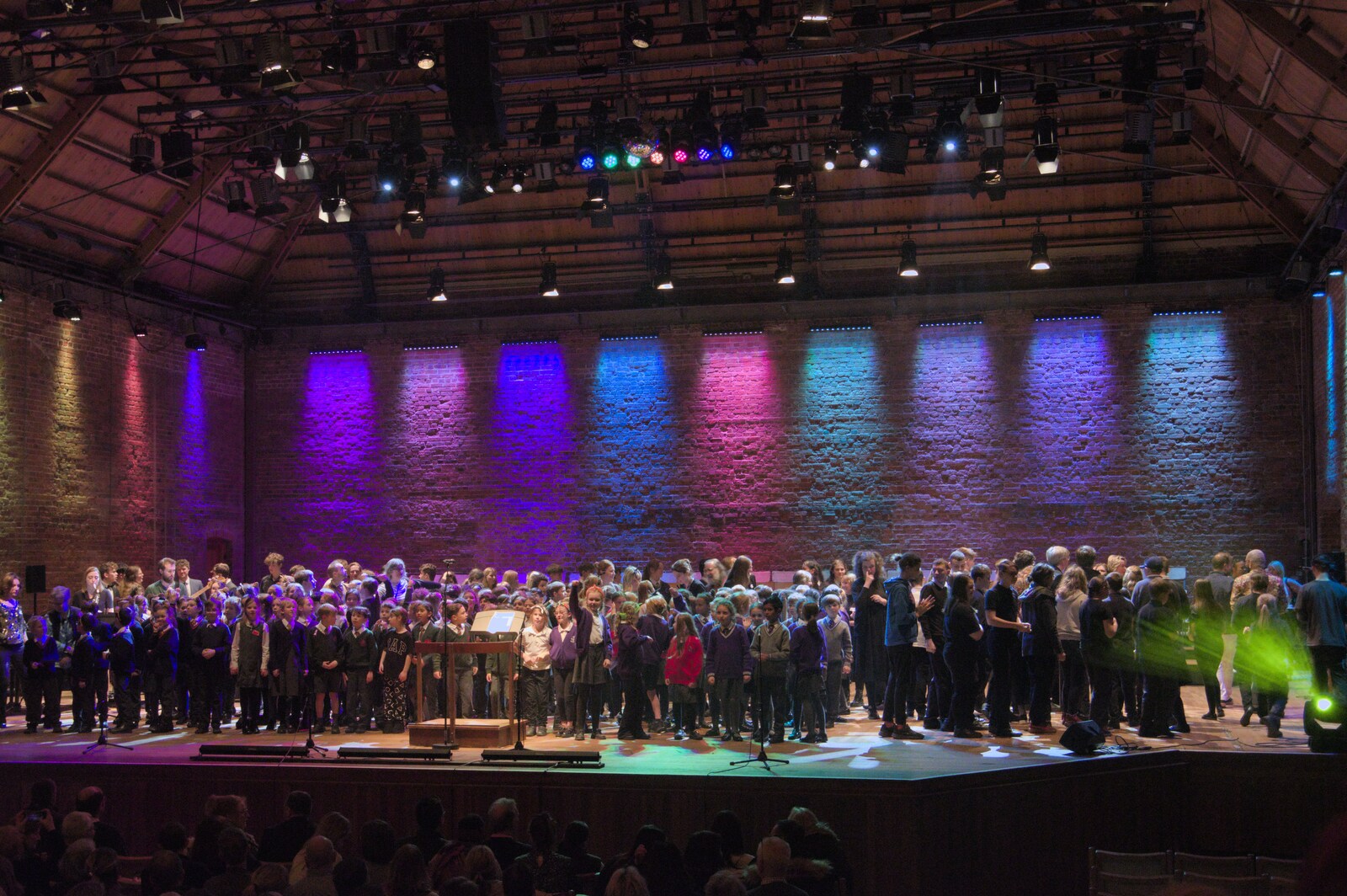 The massed schools for Celebration 2024 from Celebration at Snape Maltings, and an Irish Quiz, Brome, Suffolk - 13th March 2024