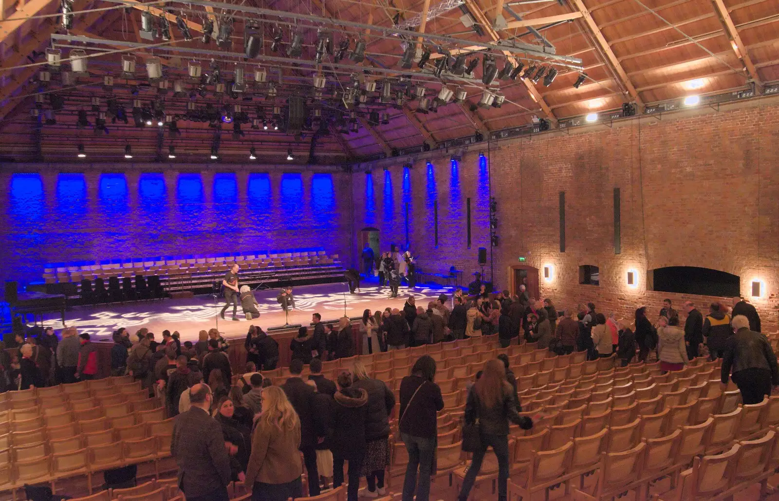 Crowds filter out after the concert, from Celebration at Snape Maltings, and an Irish Quiz, Brome, Suffolk - 13th March 2024