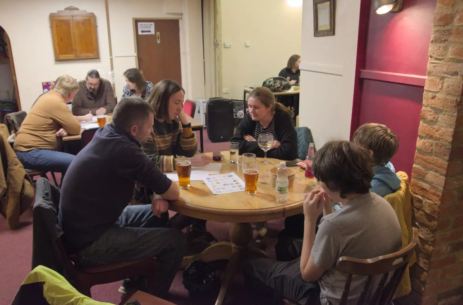 Our quiz table at Brome Village Hall, from A Cricket Quiz, and a Postcard from Colchester, Essex - 25th March 2024