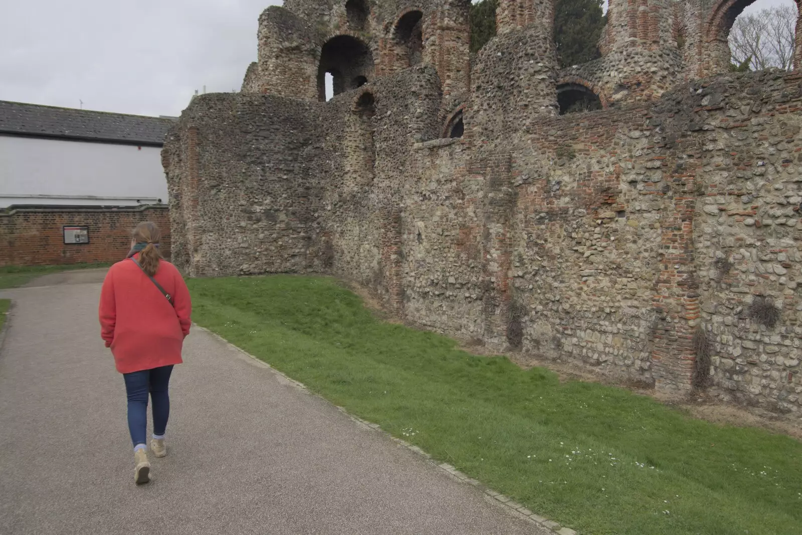 Isobel roams around in the abbey ruins, from A Cricket Quiz, and a Postcard from Colchester, Essex - 25th March 2024