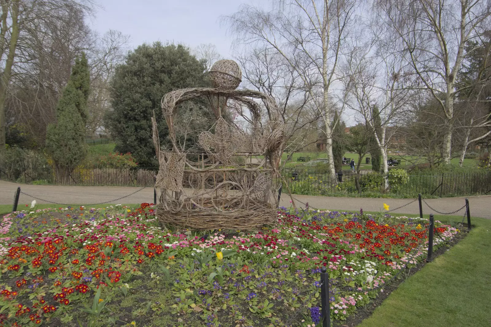 A wicker-work crown in the castle gardens, from A Cricket Quiz, and a Postcard from Colchester, Essex - 25th March 2024