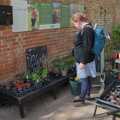 Isobel looks at some plants, A Return to the Walks, Thornham, Suffolk - 1st April 2024