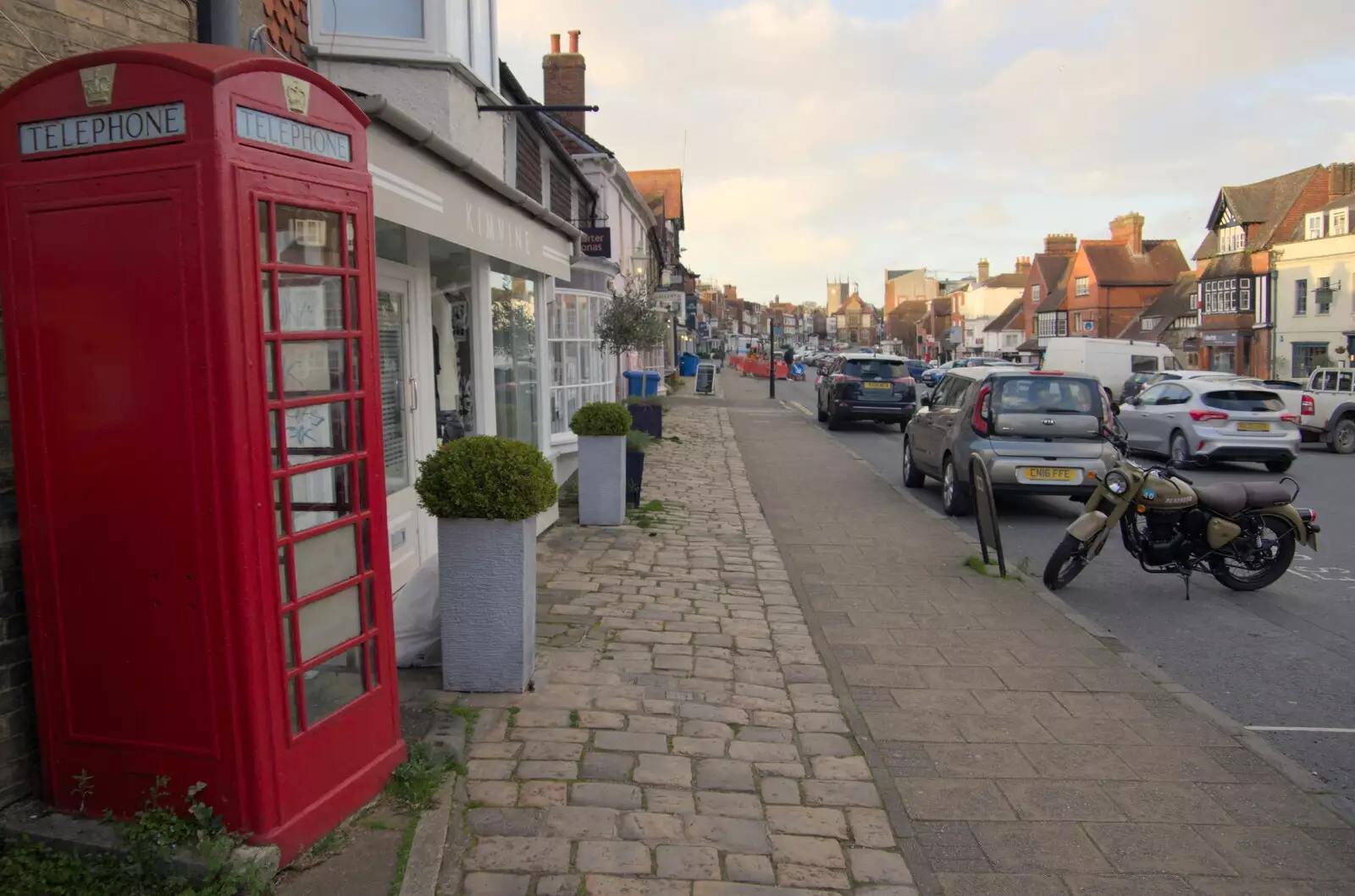 A K6 phone box on High Street, from A Postcard from Marlborough and a Walk on the Herepath, Avebury, Wiltshire - 8th April 2024