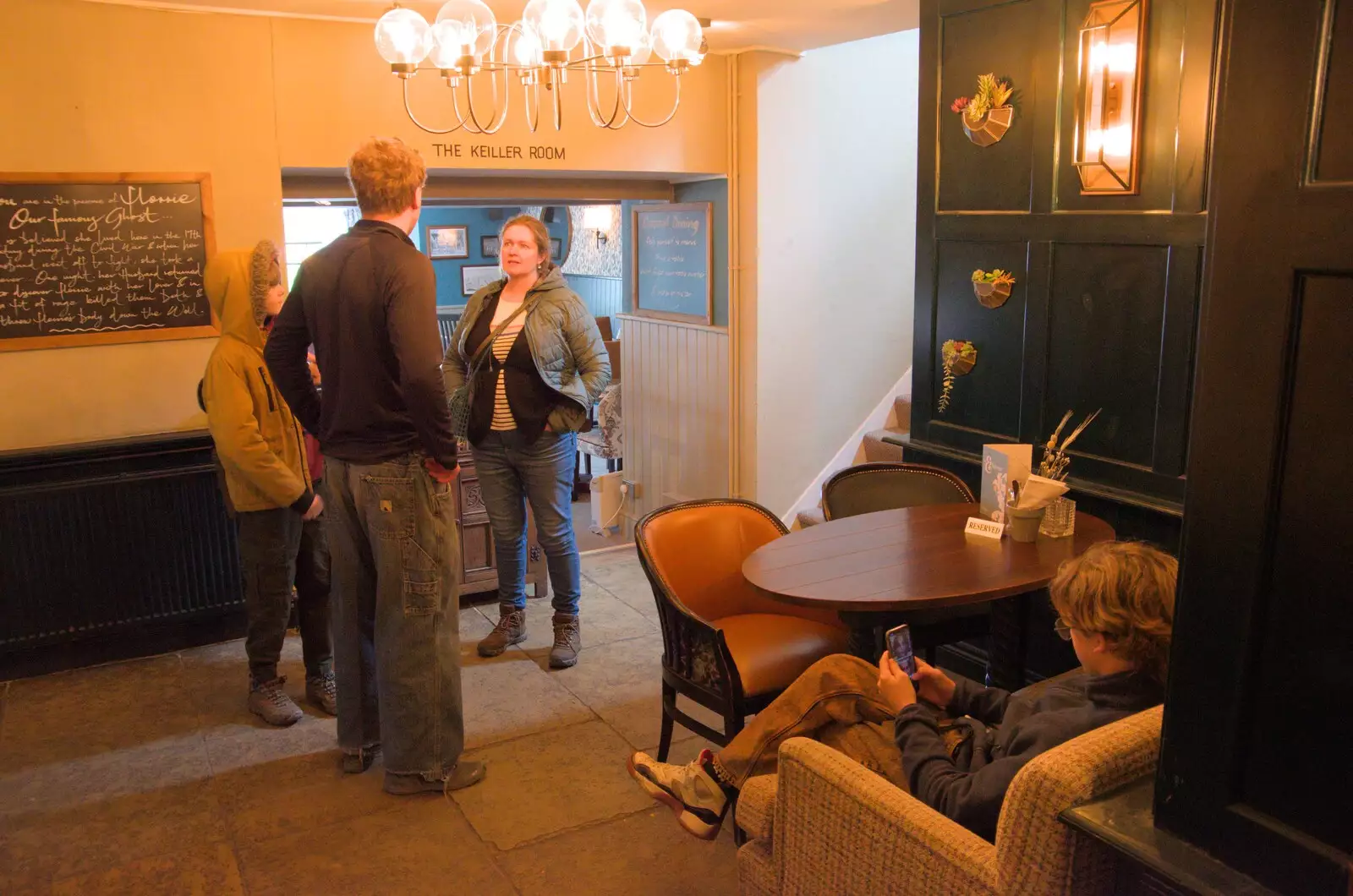 Hanging around outside the Keiller Room, from A Postcard from Marlborough and a Walk on the Herepath, Avebury, Wiltshire - 8th April 2024