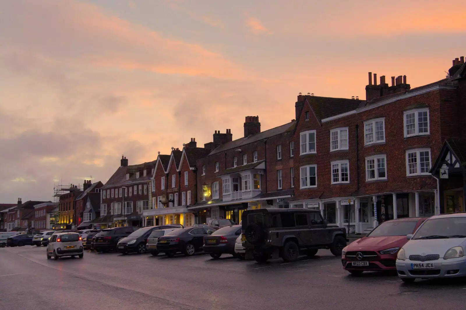 A nice sunset over Marlborough's High Street, from A Postcard from Marlborough and a Walk on the Herepath, Avebury, Wiltshire - 8th April 2024