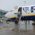 The plane unloads at a wet Dublin airport, A Couple of Days in Dublin, Ireland - 12th April 2024