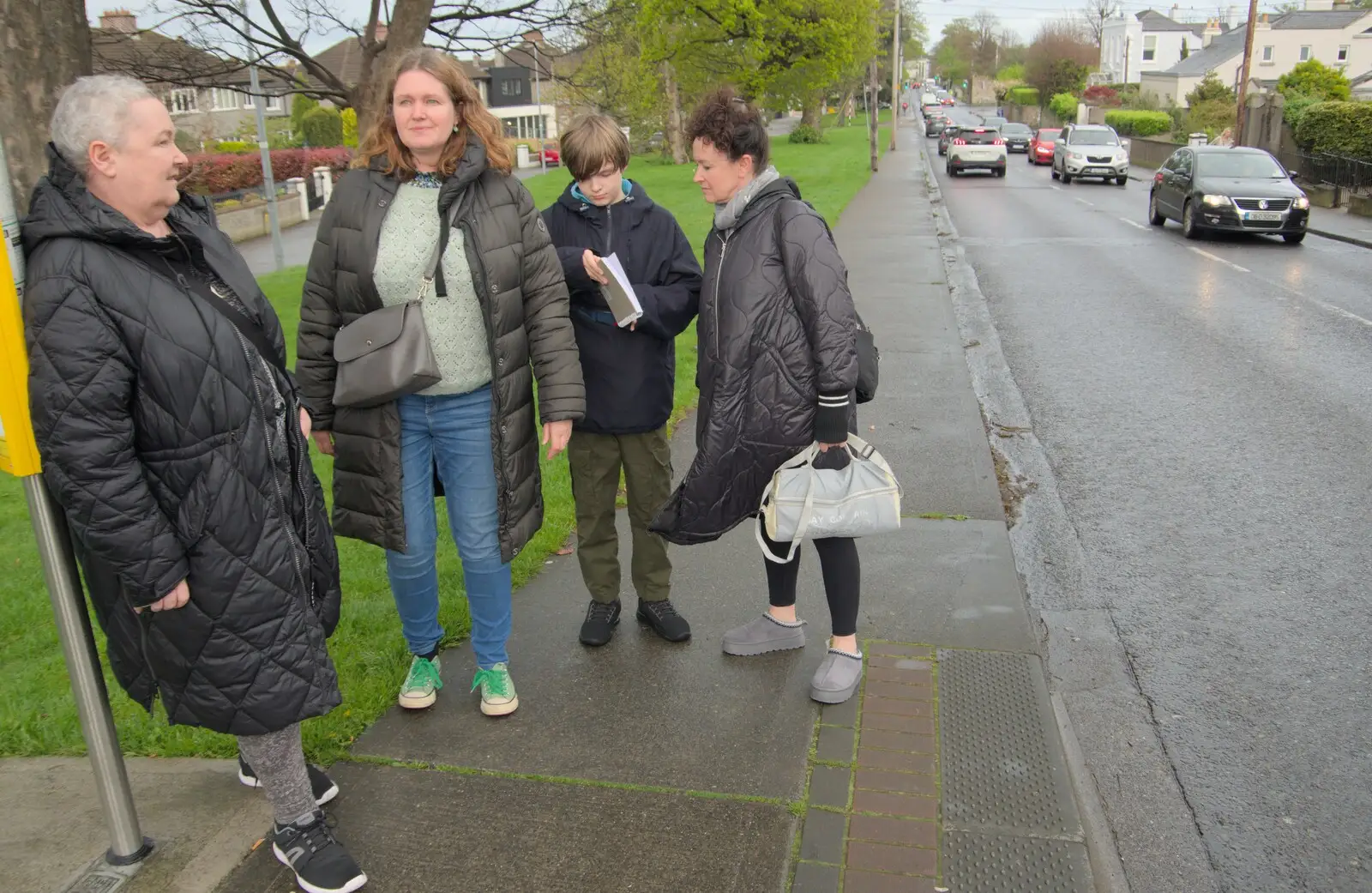 We wait for the 25L bus to Dun Laoghaire, from A Couple of Days in Dublin, Ireland - 12th April 2024