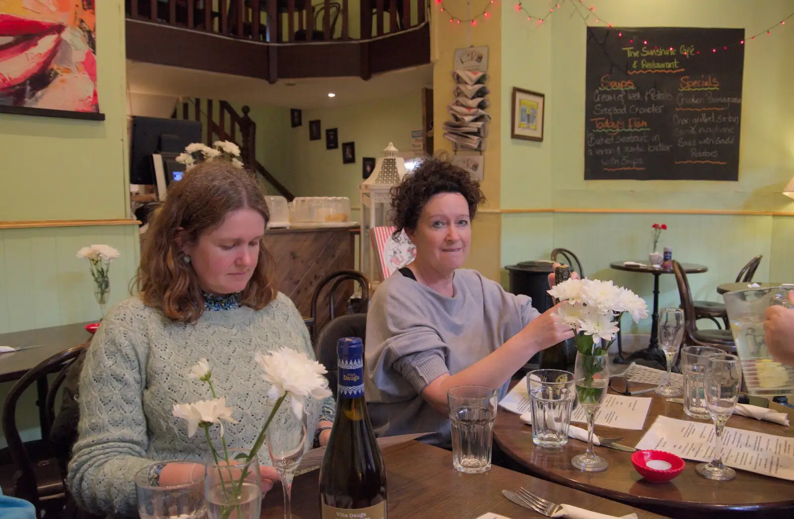 Isobel and Evelyn in Sunshine Café, from A Couple of Days in Dublin, Ireland - 12th April 2024