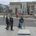 Fred looks back as we cross the road, A Couple of Days in Dublin, Ireland - 12th April 2024