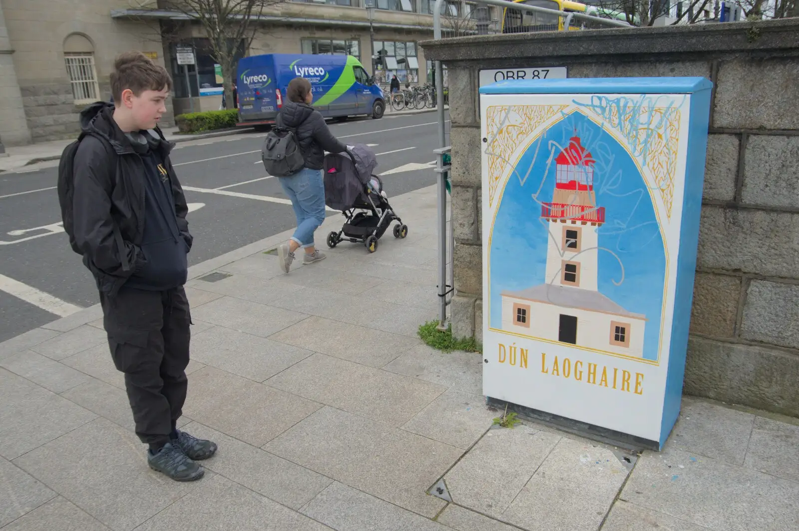 The Dun Laghaire East Pier lighthouse on a cabinet, from A Couple of Days in Dublin, Ireland - 12th April 2024