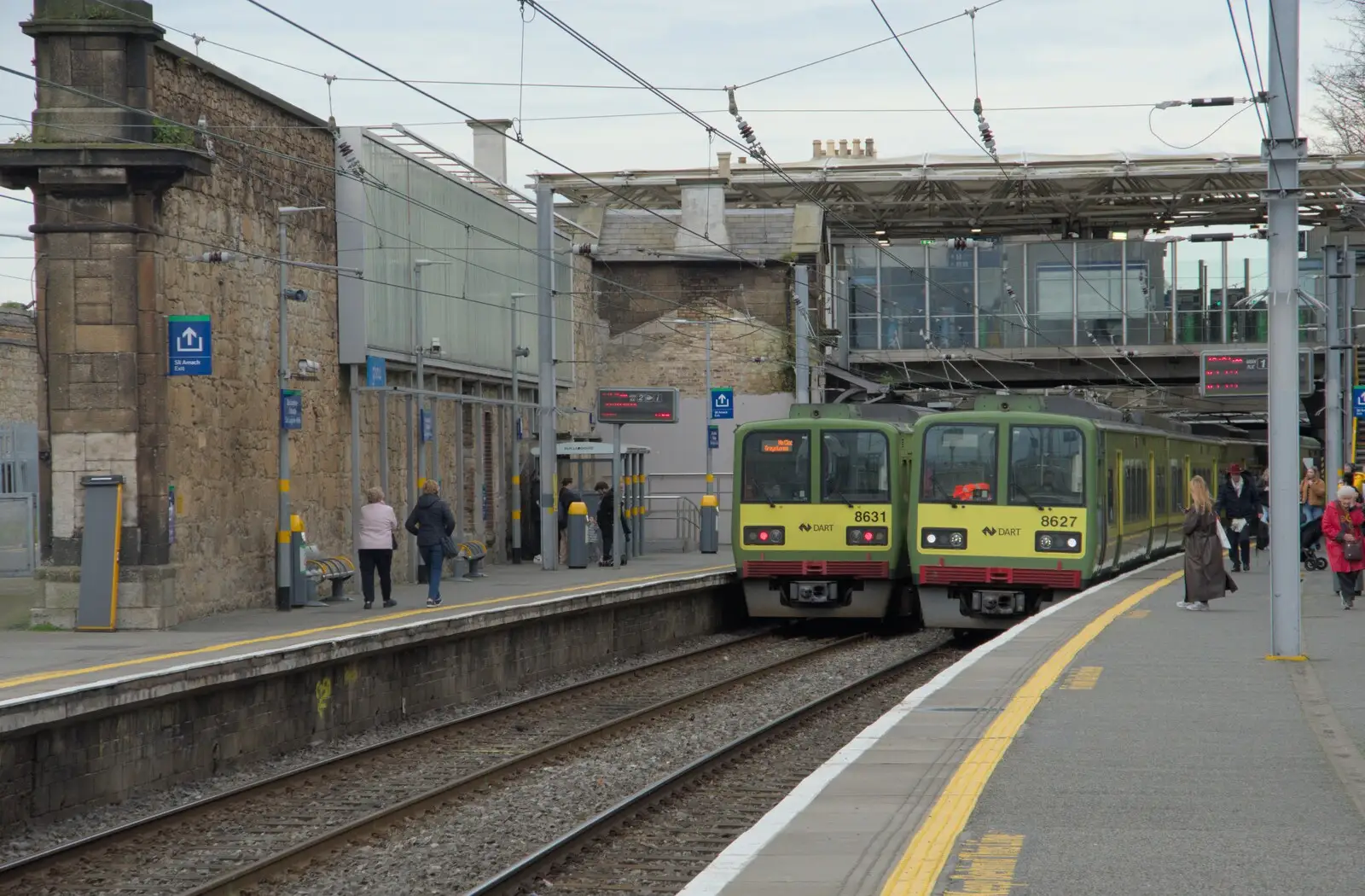 A pair of DART trains at Dun Laoghaire station, from A Couple of Days in Dublin, Ireland - 12th April 2024