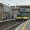 A pair of DART trains at Dun Laoghaire station, A Couple of Days in Dublin, Ireland - 12th April 2024