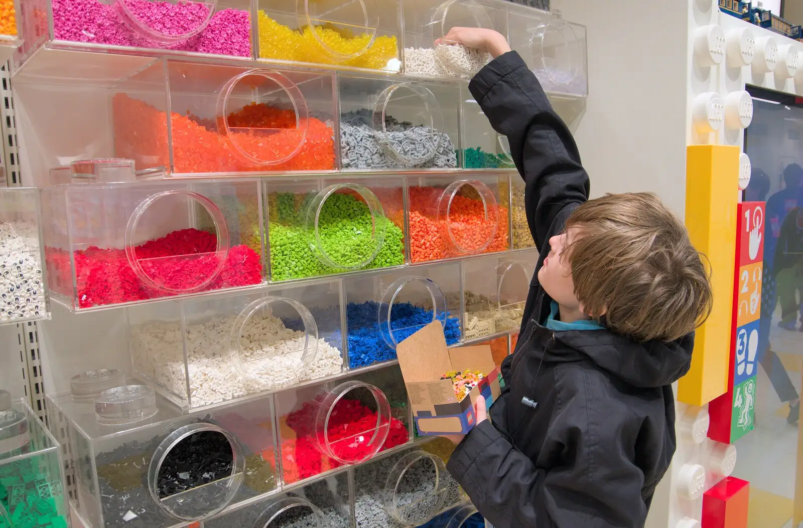 Harry builds a pick'n'mix box of Lego, from A Couple of Days in Dublin, Ireland - 12th April 2024