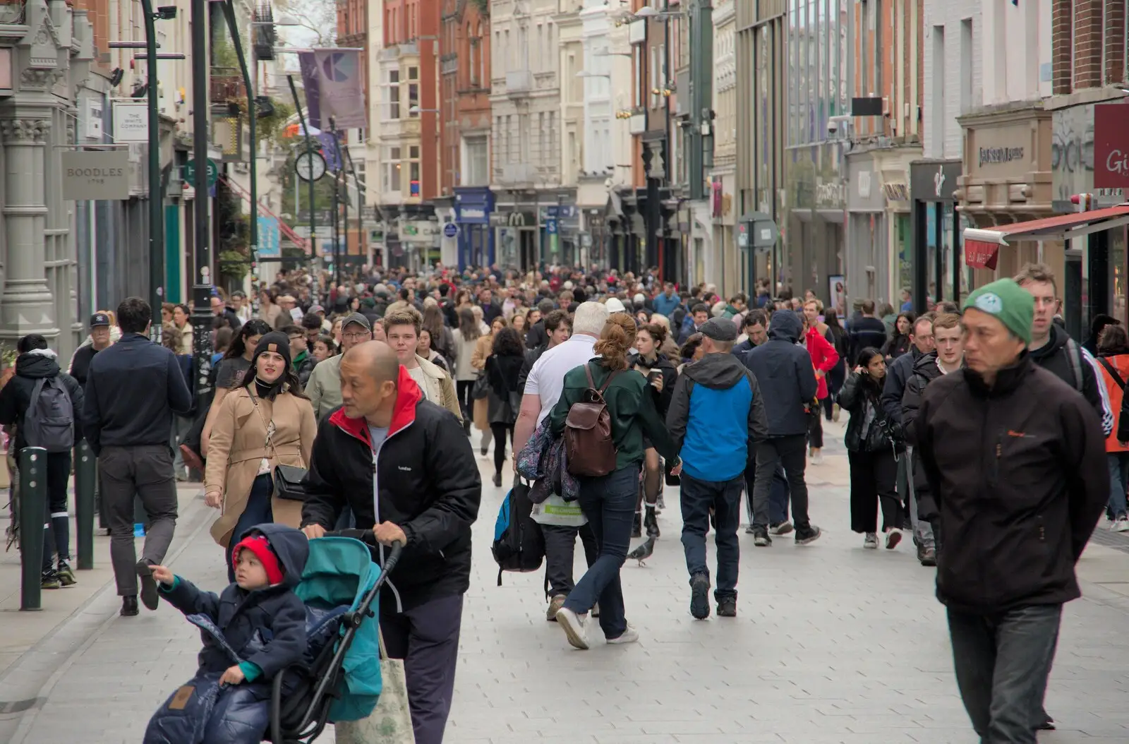 The hordes on Grafton Street, from A Couple of Days in Dublin, Ireland - 12th April 2024