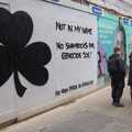 Striking shamrock anti-Biden graffiti , A Couple of Days in Dublin, Ireland - 12th April 2024