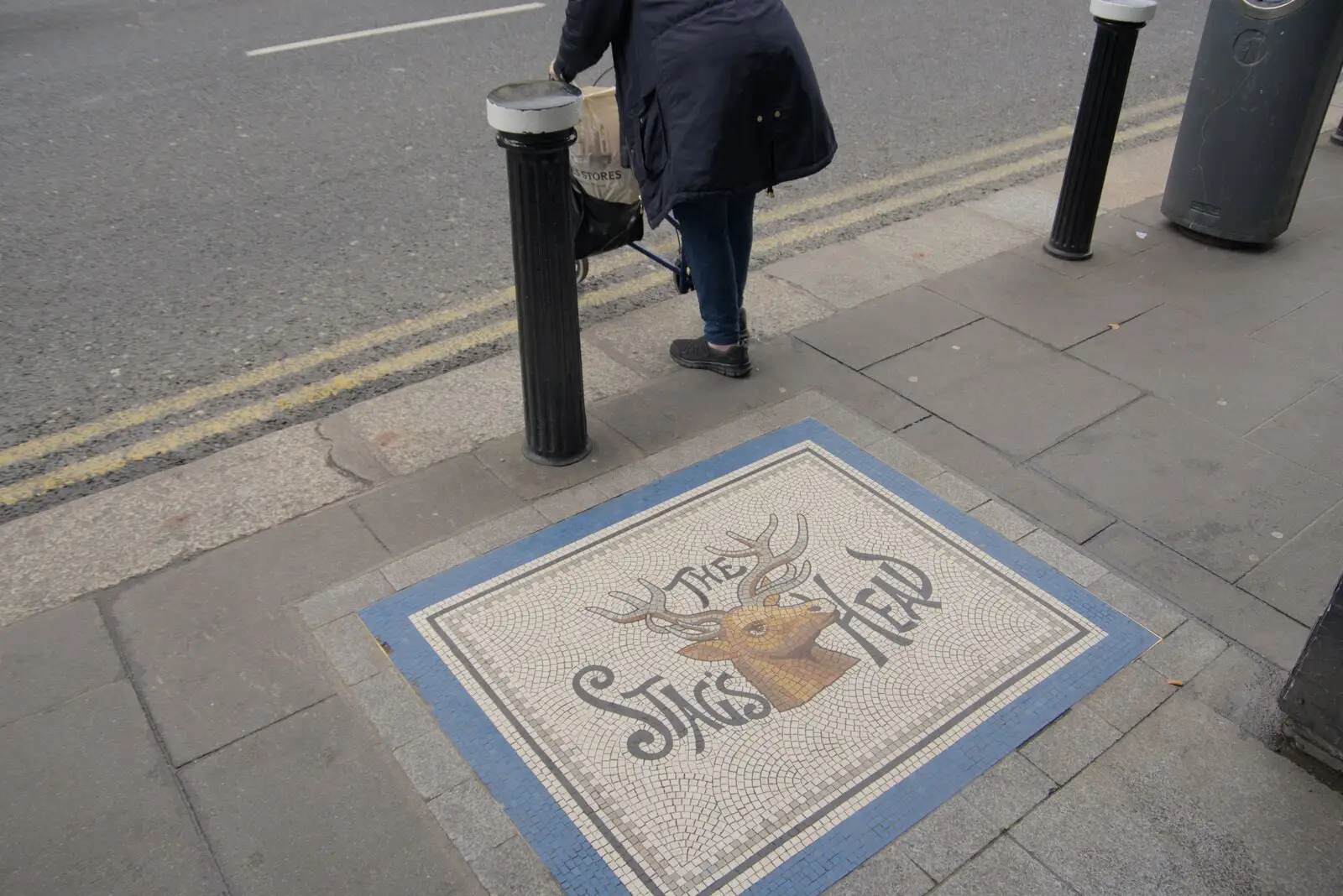 A nice pavement mosaic for the Stag's Head, from A Couple of Days in Dublin, Ireland - 12th April 2024