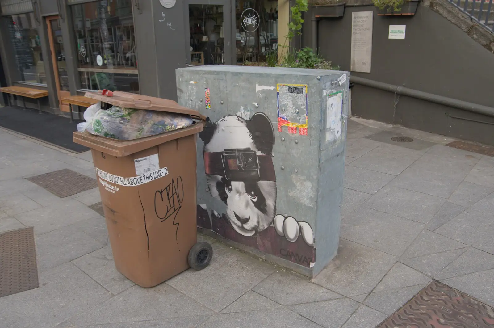 A panda on a street cabinet, from A Couple of Days in Dublin, Ireland - 12th April 2024