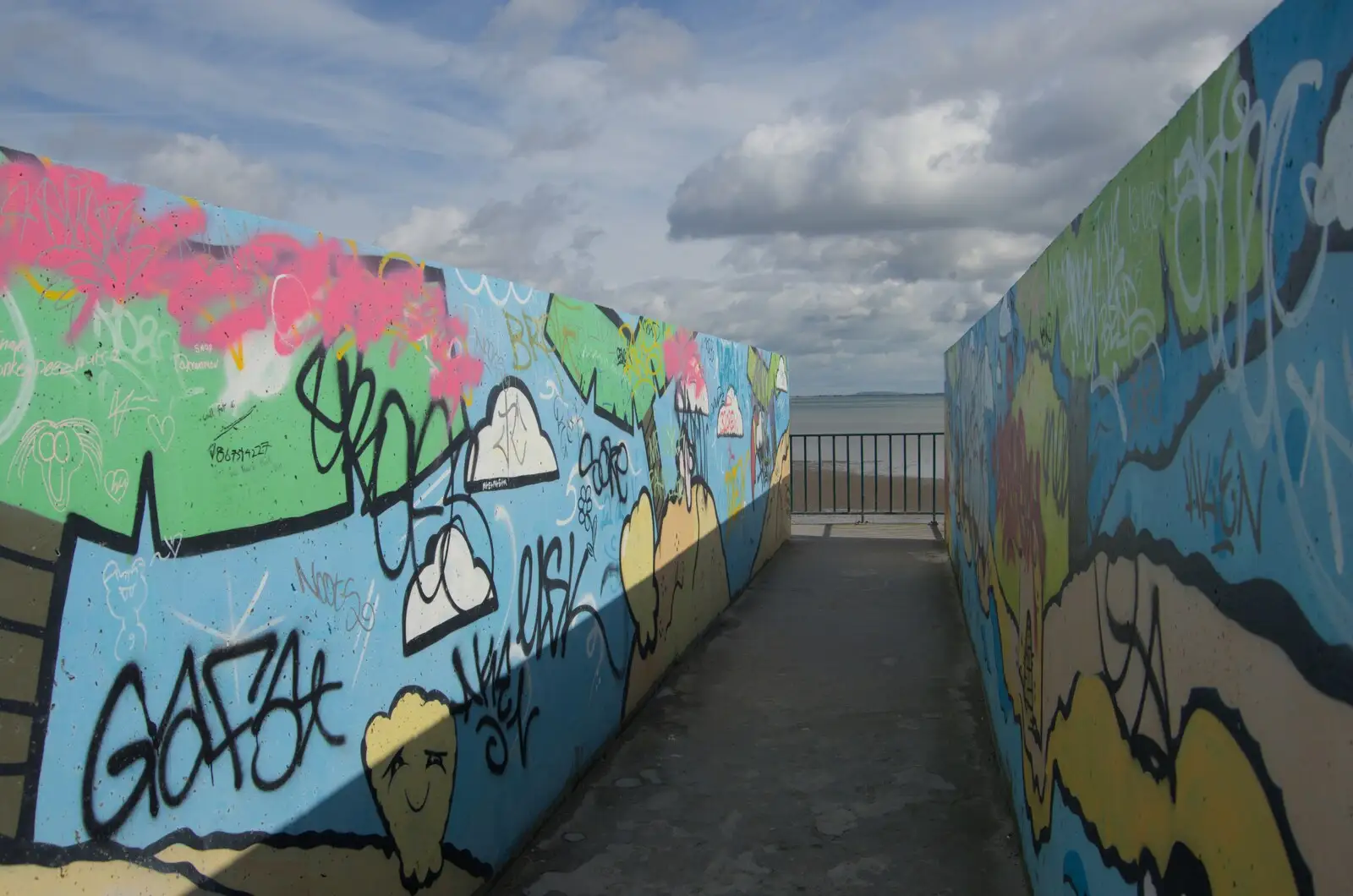 Colourful graffit on the bridge over the DART, from A Couple of Days in Dublin, Ireland - 12th April 2024