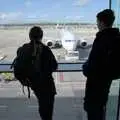 Harry and Fred watch the planes, A Couple of Days in Dublin, Ireland - 12th April 2024