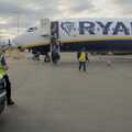 The plane unloads at Stansted, A Couple of Days in Dublin, Ireland - 12th April 2024