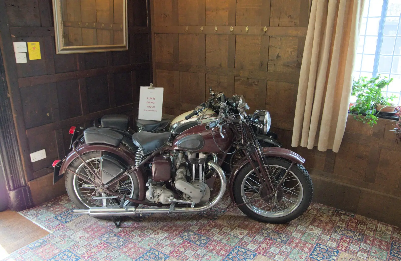 A couple of motorbikes in the Crossways, from A Walk to the Crossways Inn, Scole, Norfolk - 21st April 2024