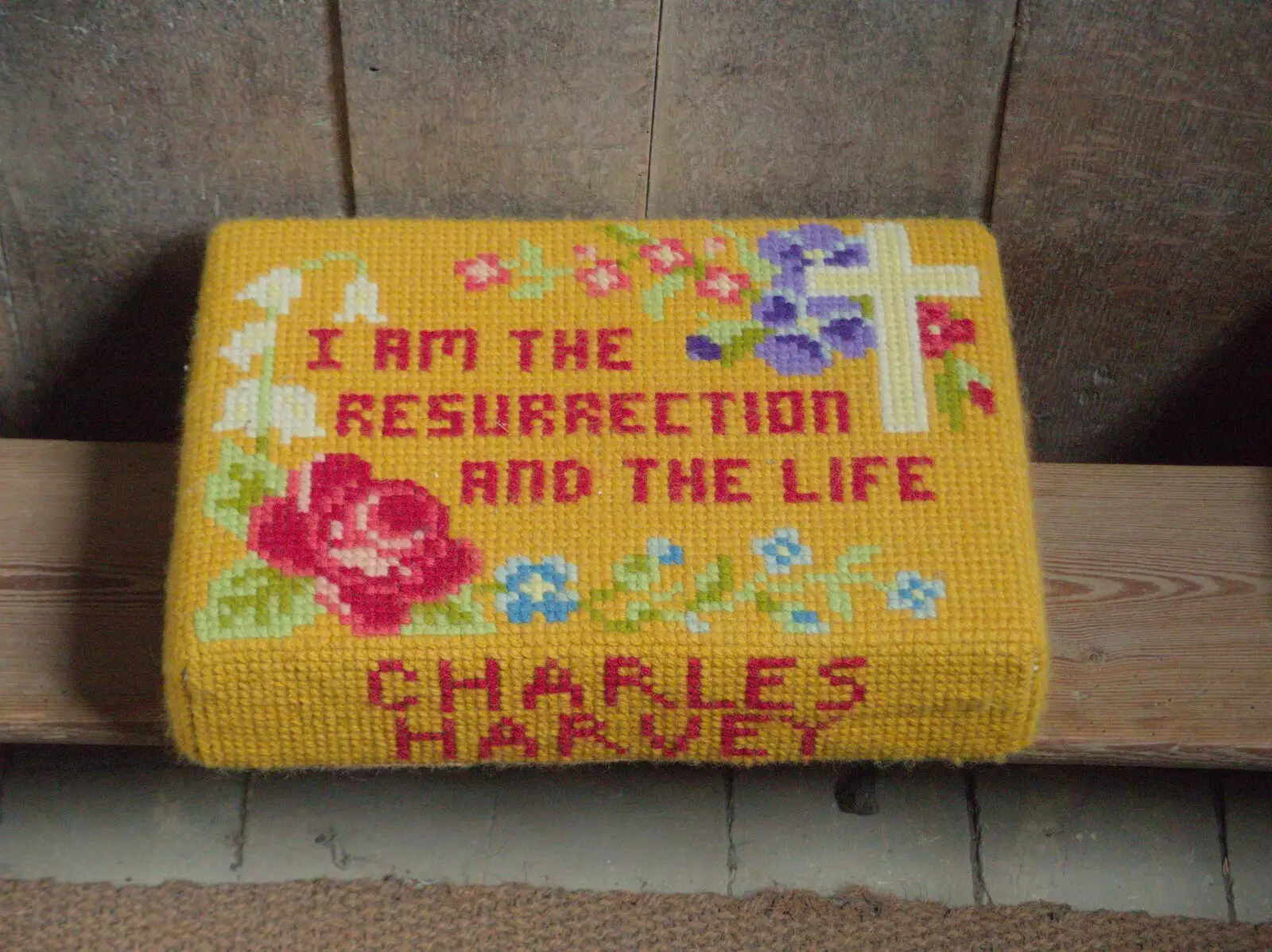 An appropriate kneeler, from A Postcard From Horham, Suffolk - 27th April 2024