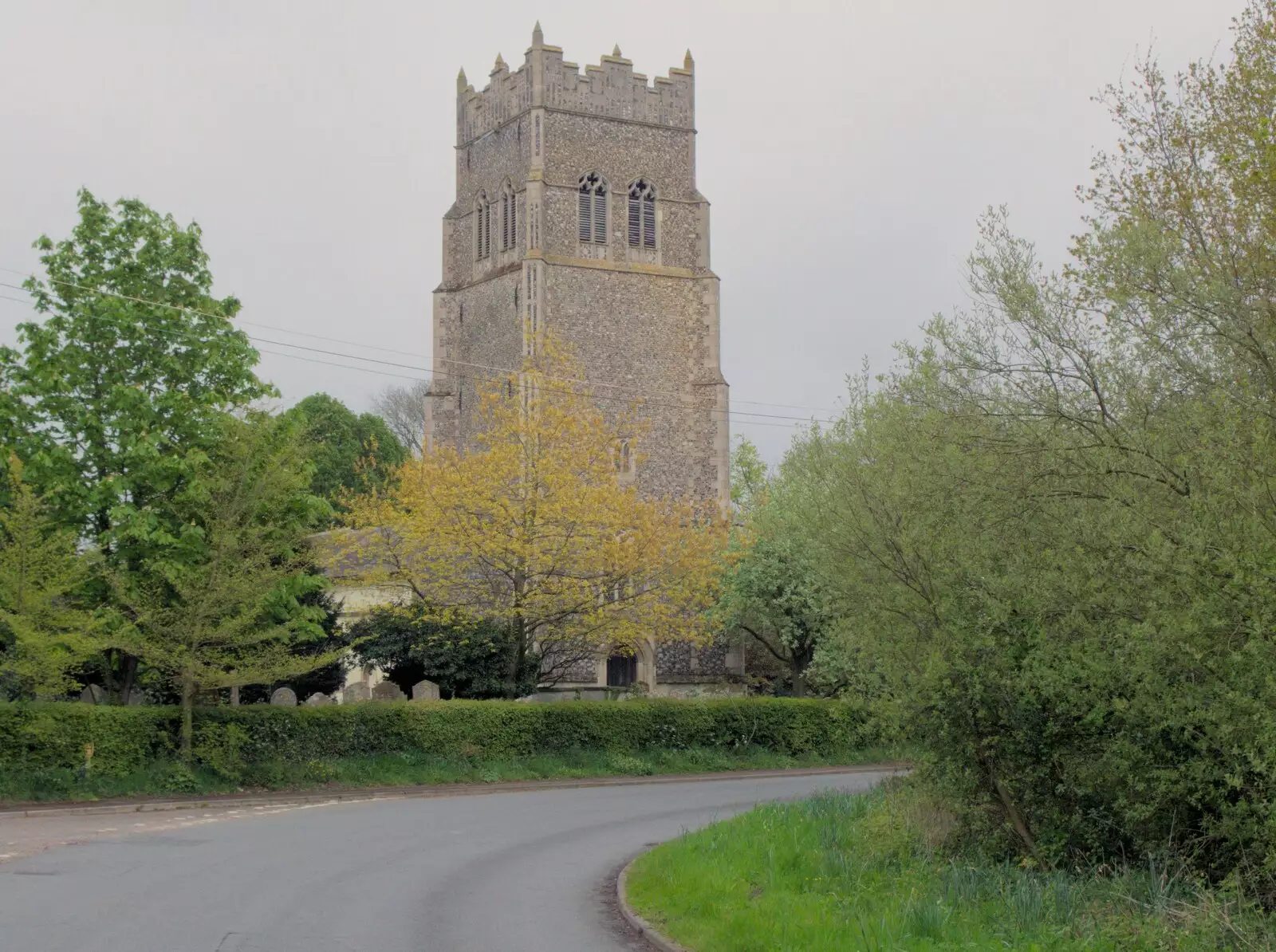 Another view of St. Mary's in Horham, from A Postcard From Horham, Suffolk - 27th April 2024