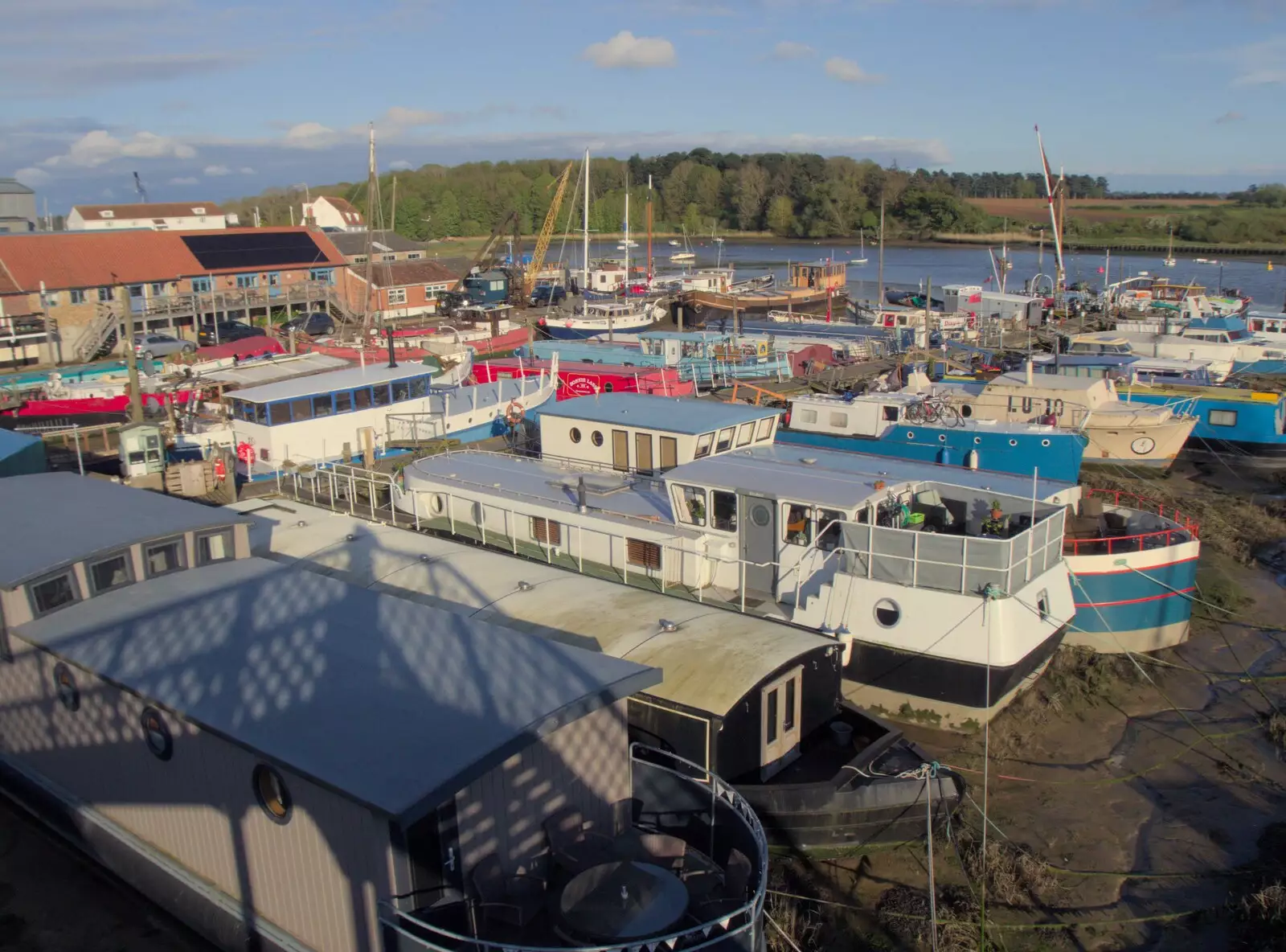 The houseboat marina is looking busy, from Visible Touch at The Riverside, Woodbridge, Suffolk - 28th April 2024