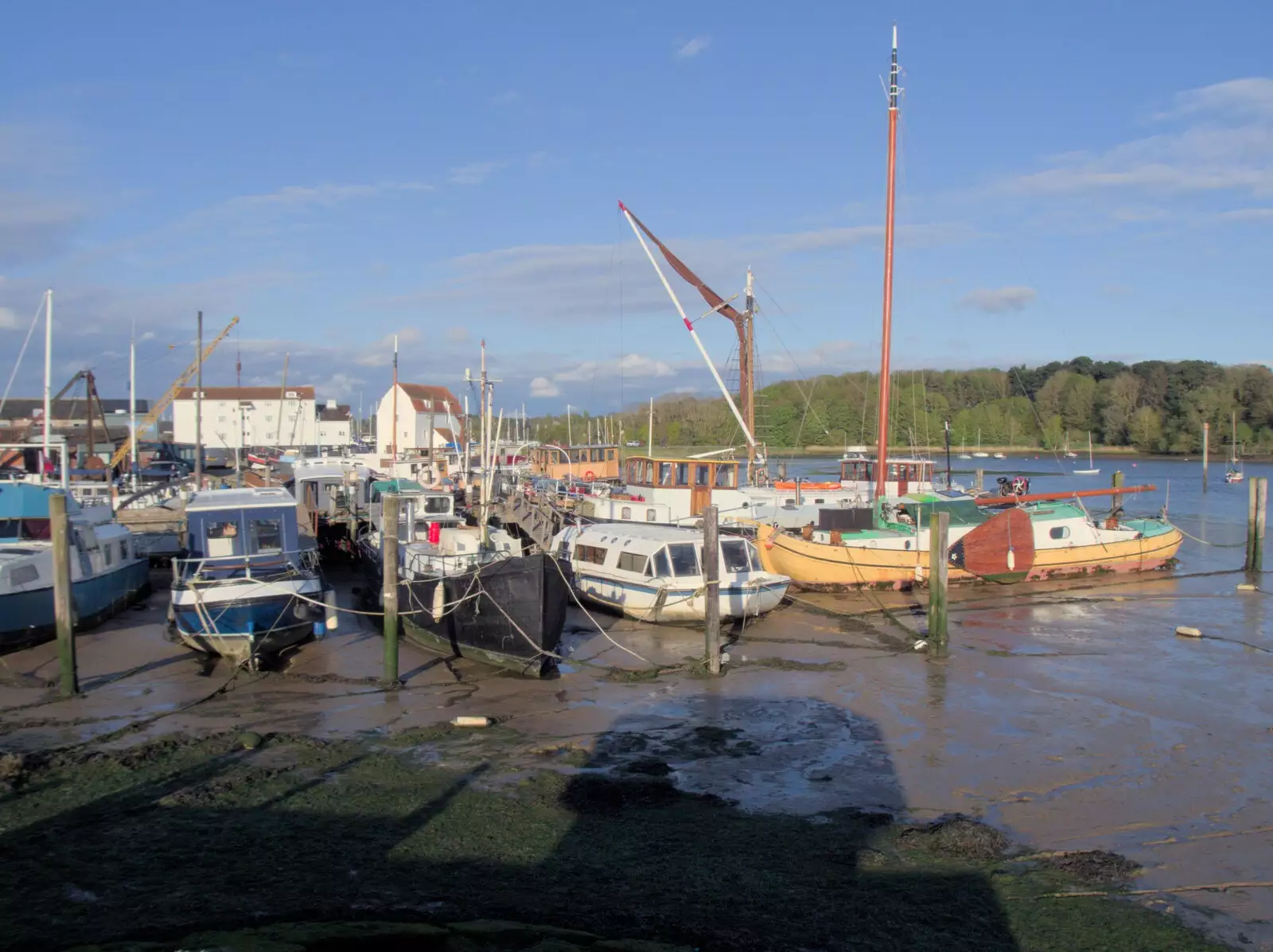 Dutch sailing barges and the Tide Mill, from Visible Touch at The Riverside, Woodbridge, Suffolk - 28th April 2024