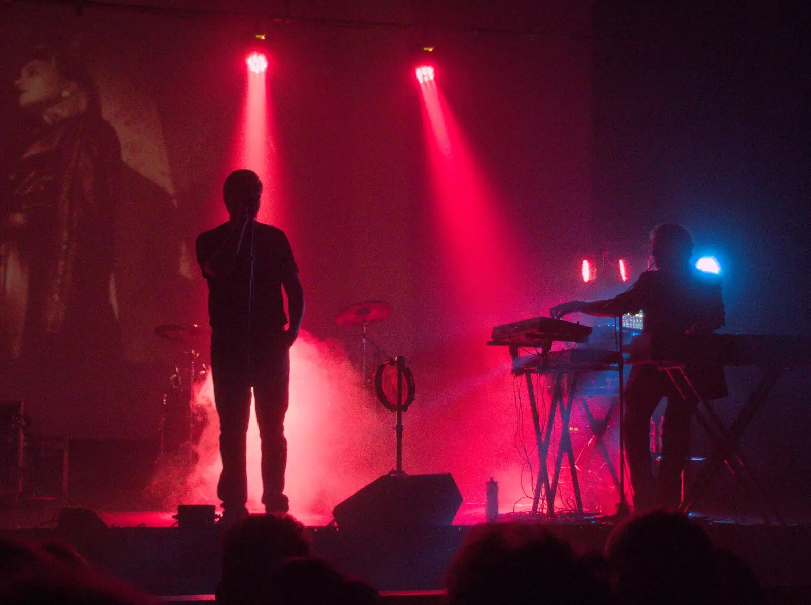 Backlit by red lights during 'Mama', from Visible Touch at The Riverside, Woodbridge, Suffolk - 28th April 2024