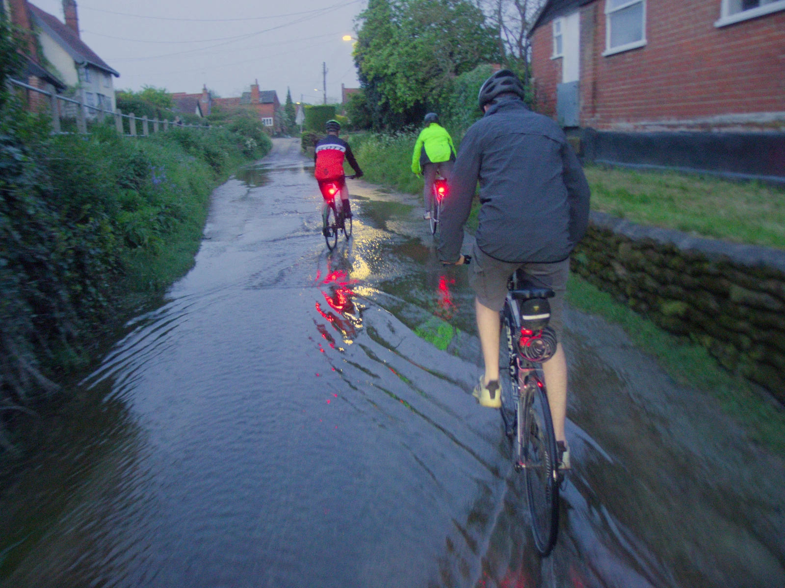 We cycle up the aptly-named Water Lane ford, from The BSCC at The Lion, Debenham, Suffolk - 2nd May 2024