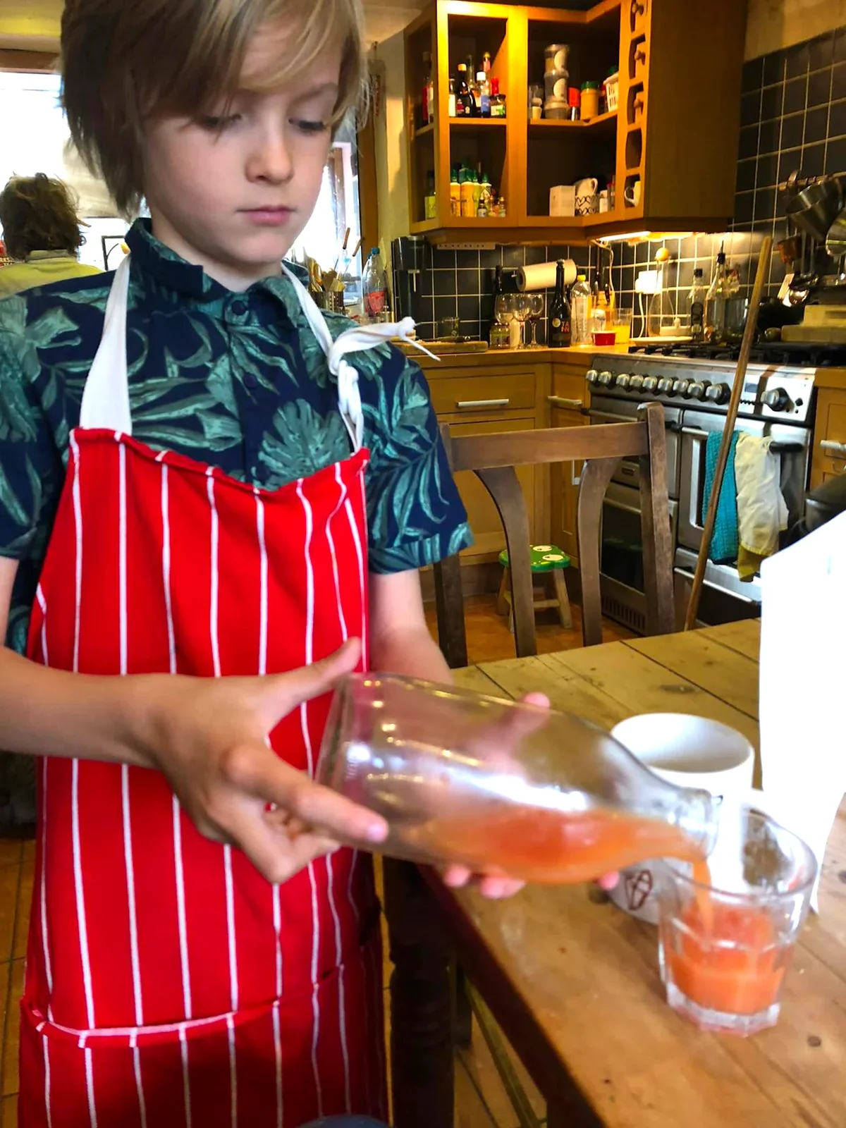 Harry pours out a glass of grapefruit juice, from A May Miscellany and The Harvs at Ampersand, Diss - 9th May 2024