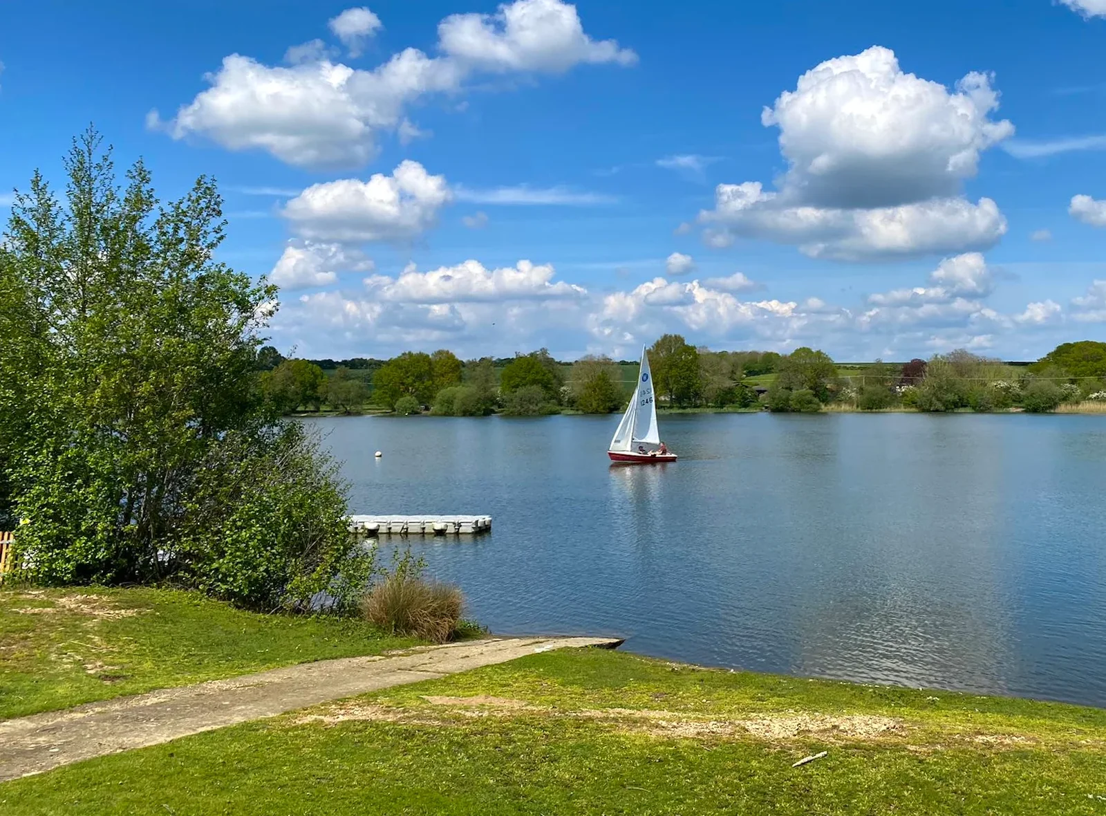 Nosher's sailing Daniel's Wanderer on the lake, from A May Miscellany and The Harvs at Ampersand, Diss - 9th May 2024