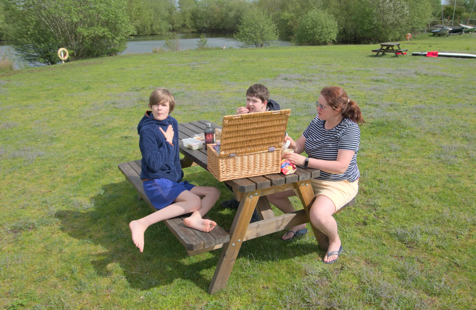 We have a picnic by the lake, from A May Miscellany and The Harvs at Ampersand, Diss - 9th May 2024