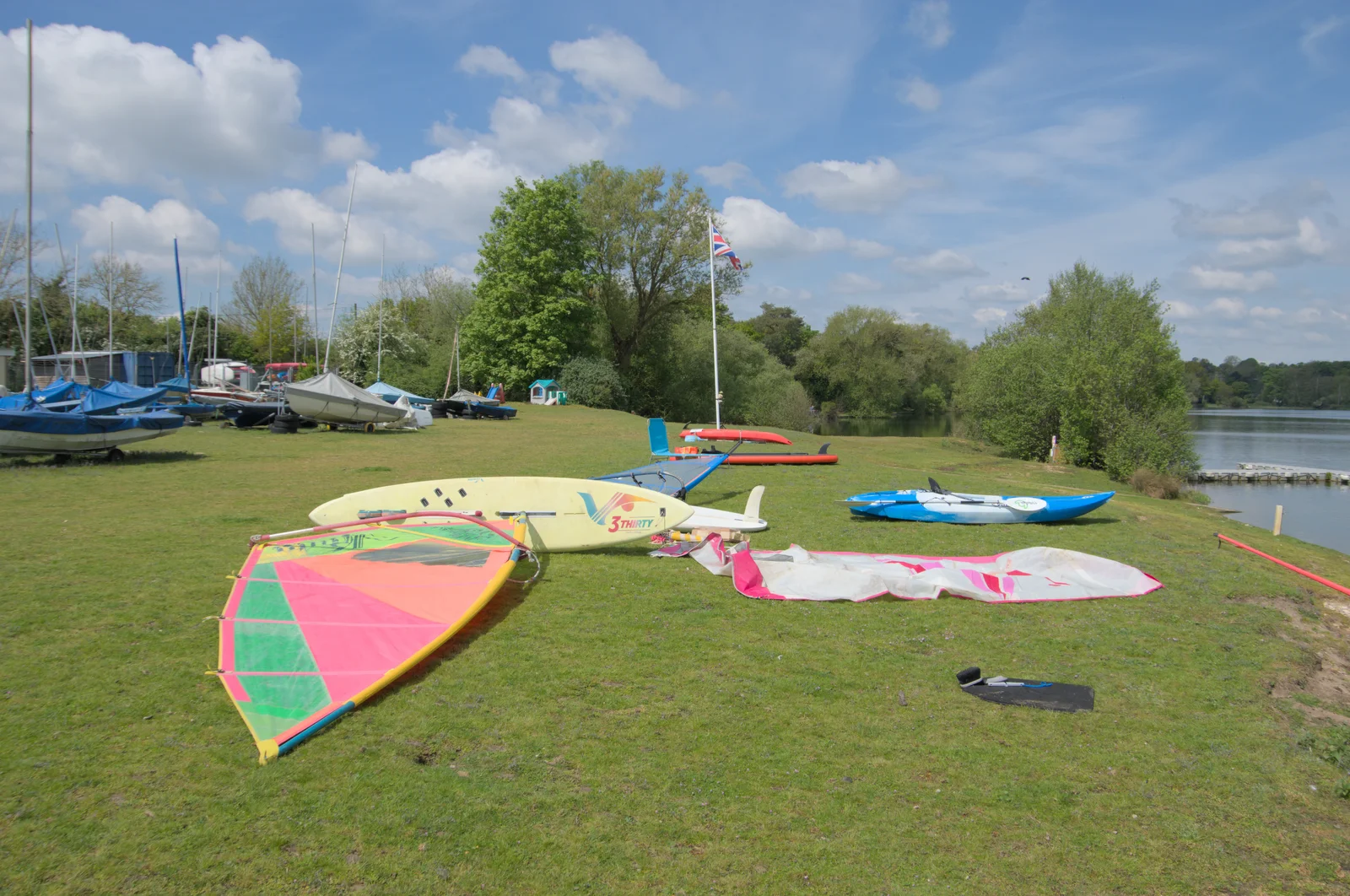 A bunch of windsurfers are laid out on the grass, from A May Miscellany and The Harvs at Ampersand, Diss - 9th May 2024