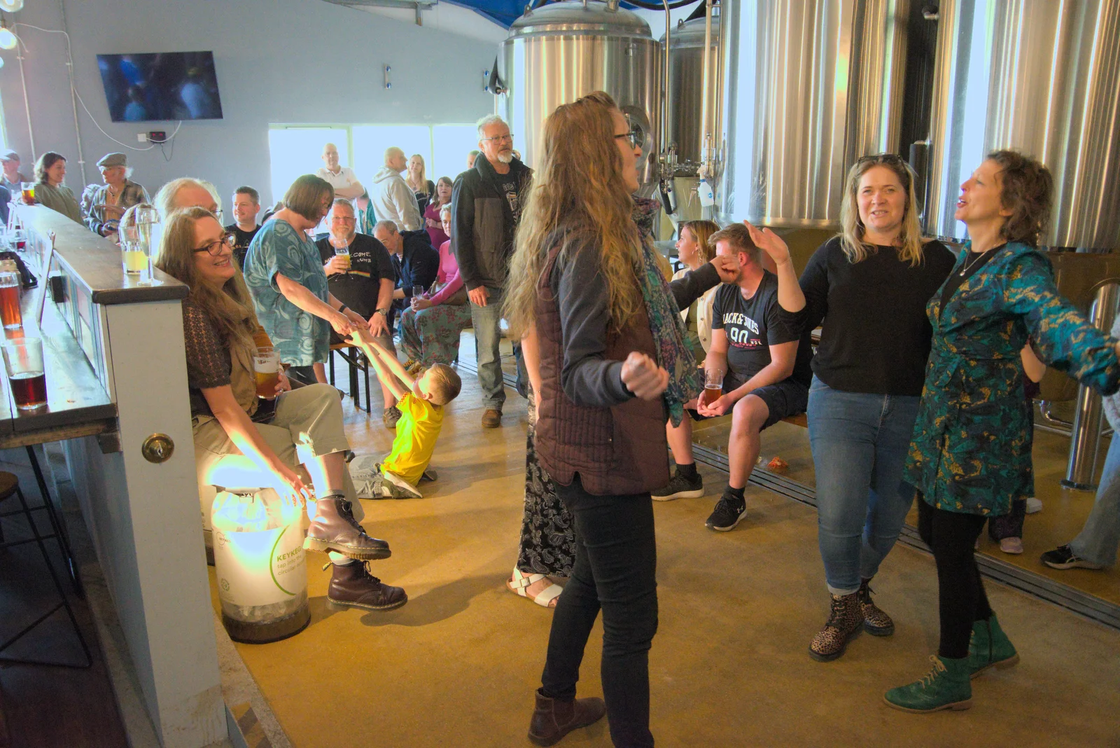 Dancing in the brewery, from A May Miscellany and The Harvs at Ampersand, Diss - 9th May 2024